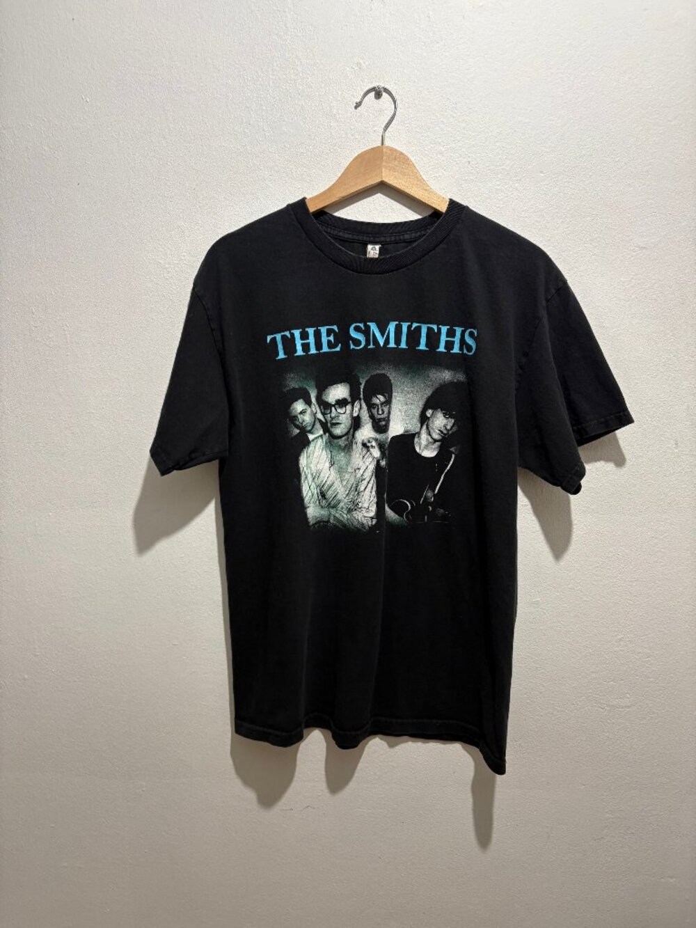 The Smiths black crew tee with group shot (Alstyle Apparel)